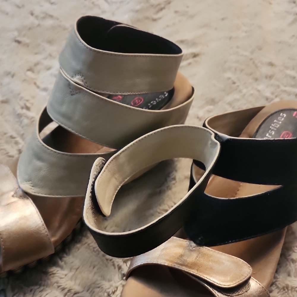 Modzori Black and Gold Women's Sandals - Picture 5 of 8
